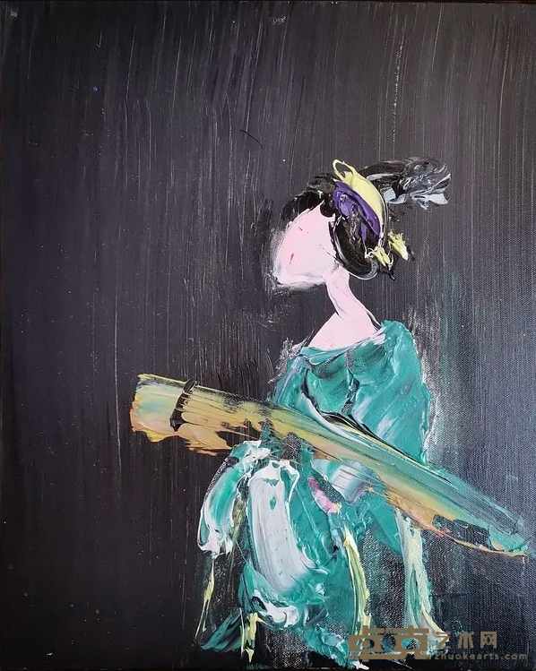 《抱琴女子》 王成宇 60x40cm 2018年 布面油画