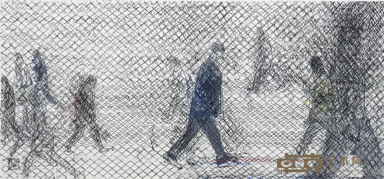 《群体的寓言no84》 孙源 32x61cm 2019年 水墨纸本