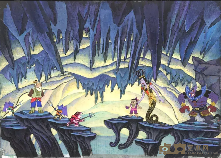 《葫芦兄弟》美术设计原稿 上海电影制片厂 59x41cm 1986-1987年 动画 纸本剪纸