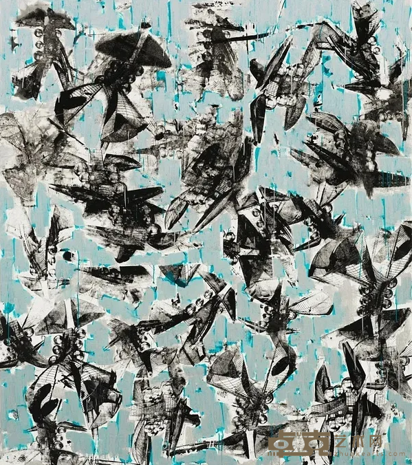 《与陌生共存11》 于林汉 225×200cm 2020年 布面丙烯综合技法