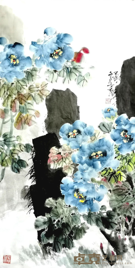 《牡丹》 李文秀 137x69cm