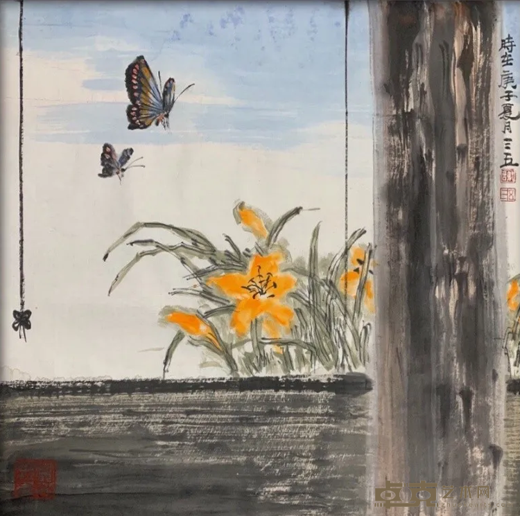 窗外 谢珊瑚 50X50 2020年6月 宣纸