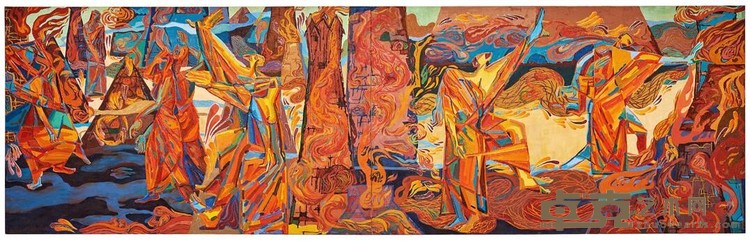 《焱》 陈子鋆 80x260cm 2020年 综合媒材