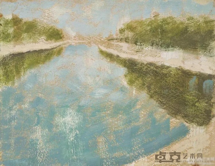 《朦胧》 马可鲁 25.4x19.4cm 1975年 纸本油画