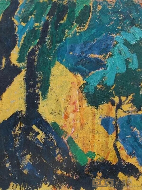 《堤岸》 马可鲁 24.5x32cm 1979-1980年 纸本油画