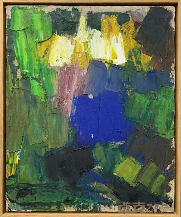 《抽象》 马可鲁 58x70cm 1984年 纸本油画