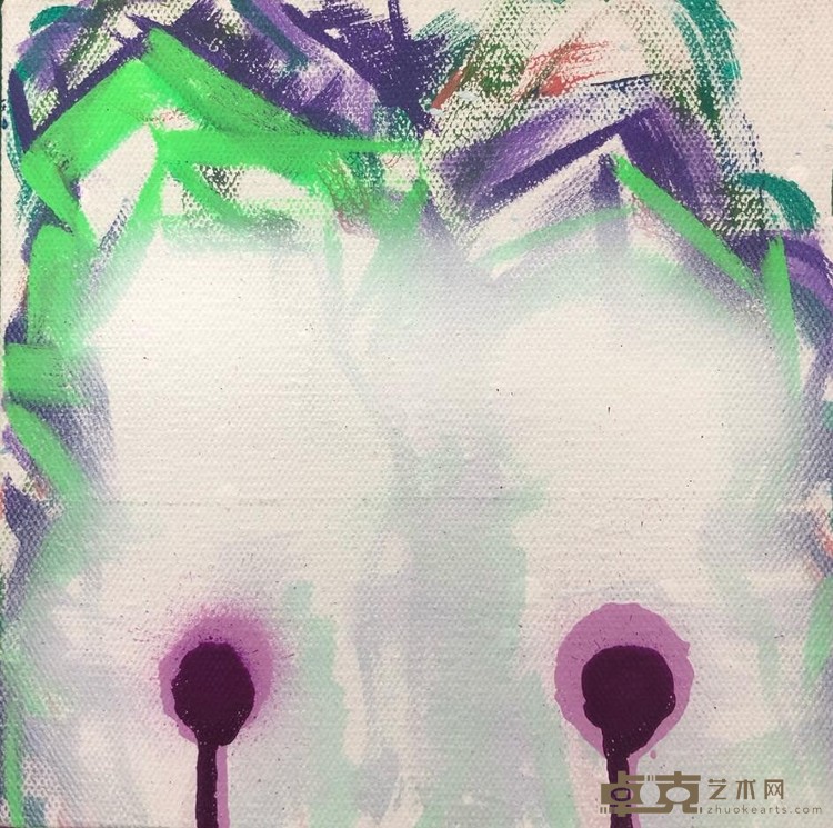 《无题》 陈镒晗 15x15cm 2020年 布面丙烯 喷漆