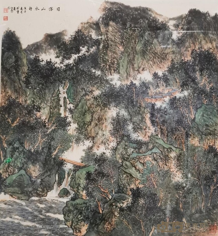 《日落山水静》 陈幼愚 98x98cm