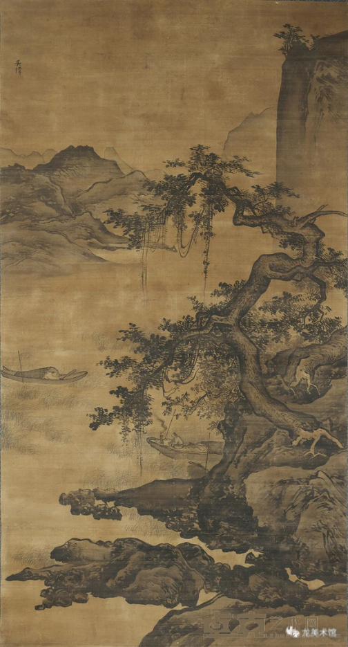 《柳荫炊钓图》 吴伟 296.7x159.6cm 绢本水墨