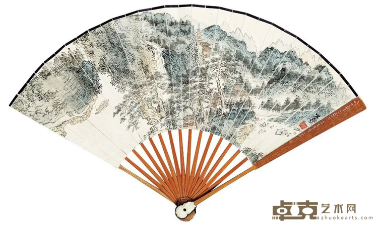 《桃花源》 溥儒 19x50cm 绢本设色