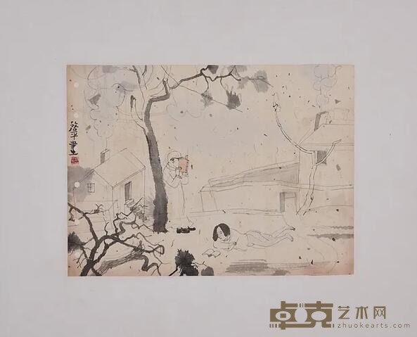 《思文》 余 启平 YU Qiping 24.0x33.0cm 2018年 水墨