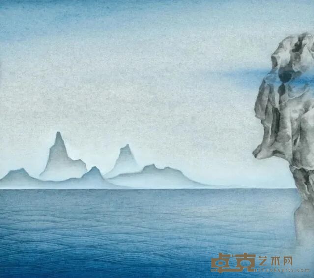 《水石图——20》 王文婕 27x24cm 2020年 笺版画