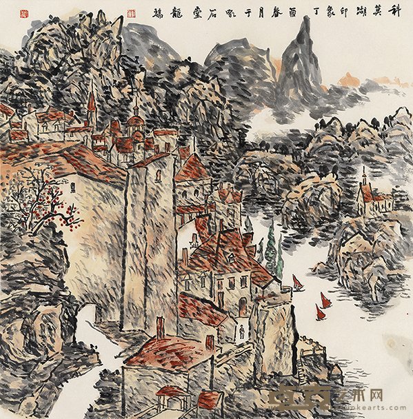 《莫湖印象》 龙瑞科 136x136cm 2017年