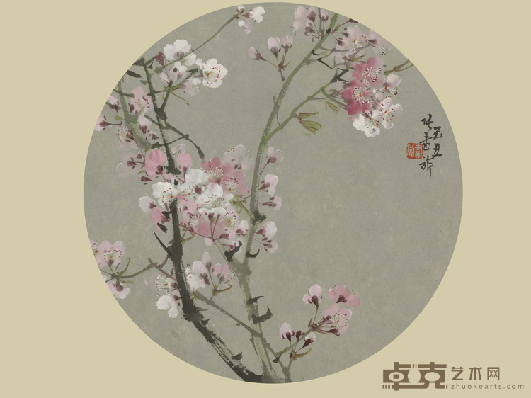 《桃花》 张书旂 31x31cm