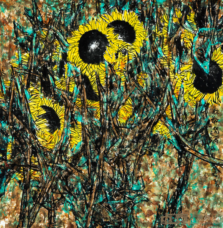 《致敬梵高之14》 王奇志 68x68cm 2020年
