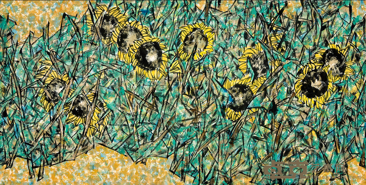 《致敬梵高之12》 王奇志 68x136cm 2020年
