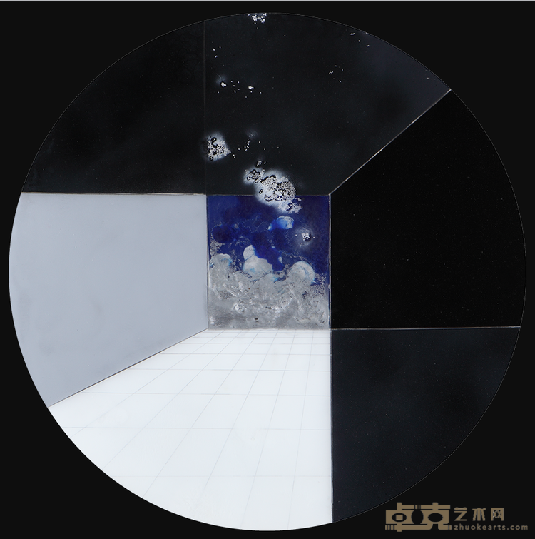 《云痕系列——永不落空之4》 游东醌 直径60cm 2020年 木板综合材料