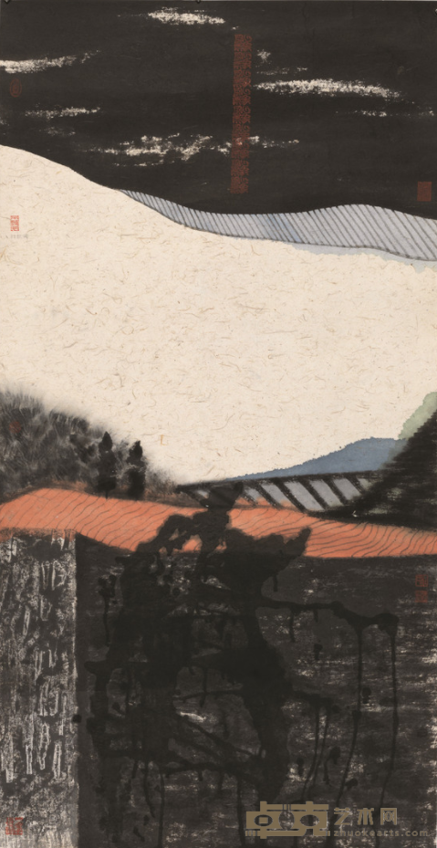 《夜雨》 杜松儒 136x68cm 2012年 纸本水墨设色