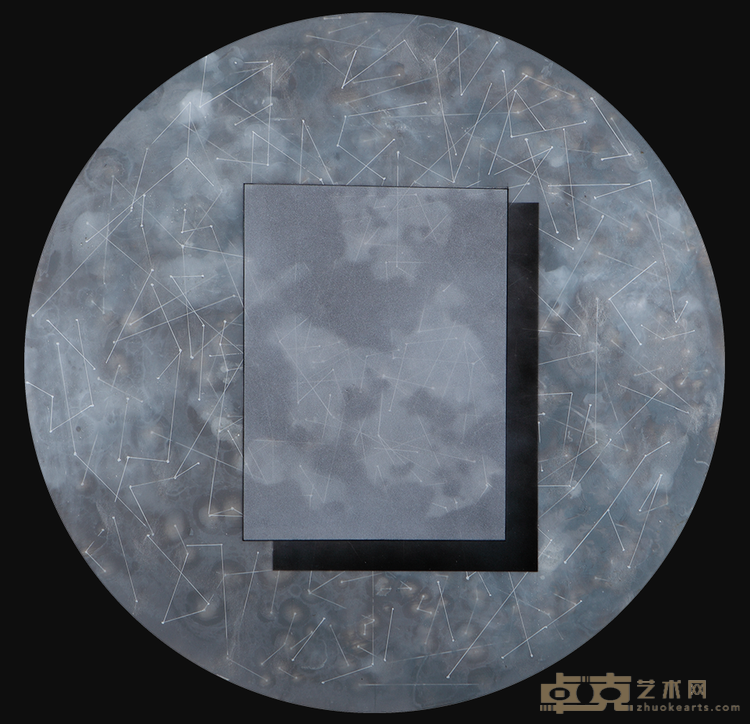 《云痕系列——永不落空之6》 游东醌 直径60cm 2020年 木板综合材料