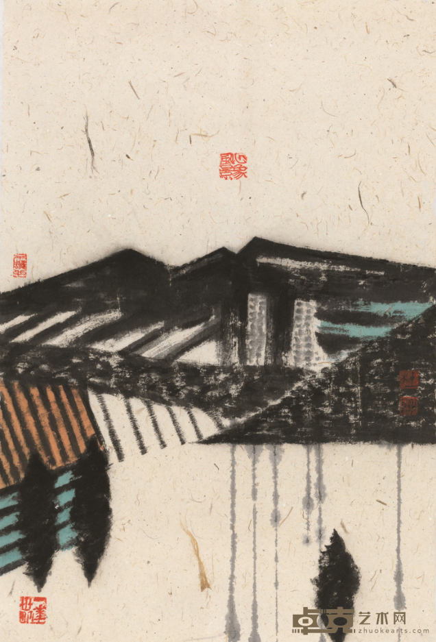 《榆林印象》 杜松儒 68x46cm 2011年 纸本水墨设色