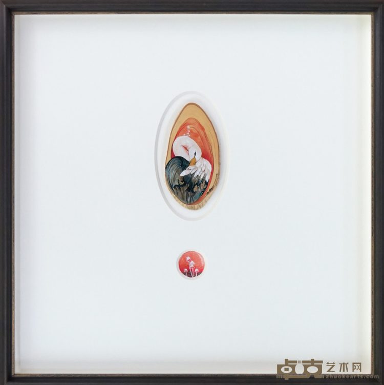《小白》 贺娟 12x6.2cm 2020年 黄杨木随形木板丙烯
