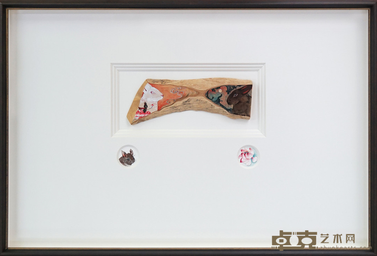 《云浪》 贺娟 6.5x21cm 2020年 黄杨木随形木板丙烯