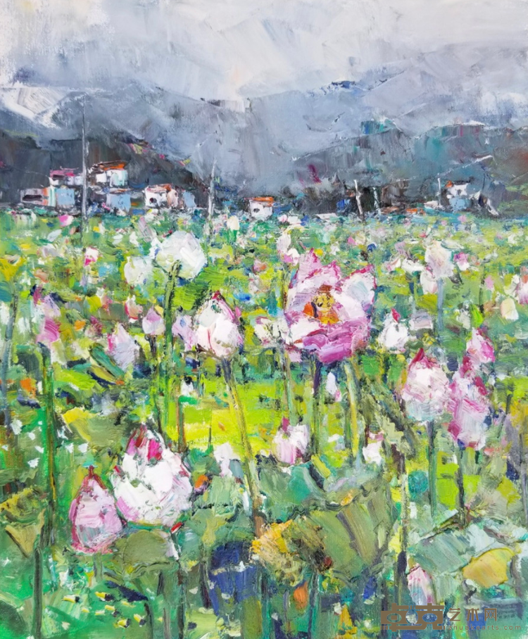 溽暑，清凉世界 Blooming Summer 张万凌 Zhang Wanling 50×60cm 布面油彩 Oil on Canvas