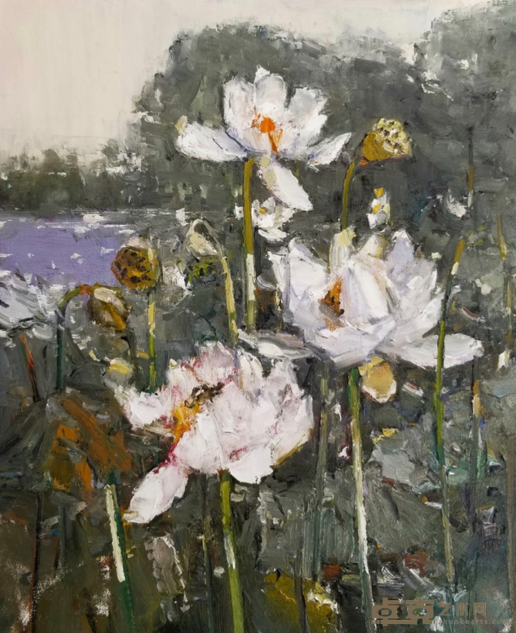 亭亭玉立花之君子 Floral Gentleman 张万凌 Zhang Wanling 50×60cm 布面油画 Oil on Canvas