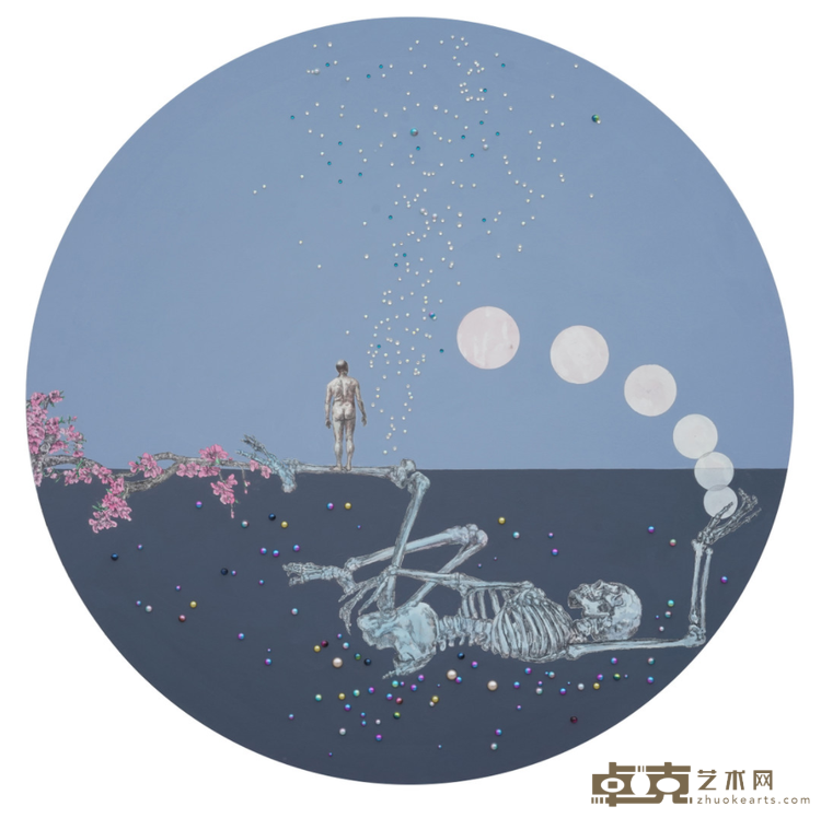 《日出》 孟涛 直径90cm 2019 布上丙稀