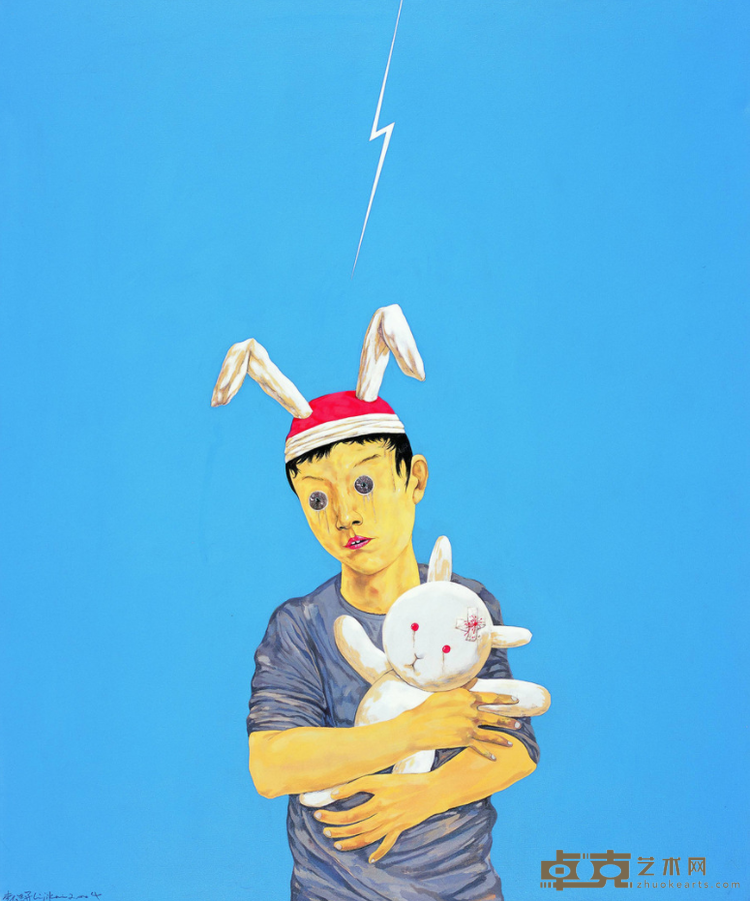 《兔子和兔子 A Rabbit with A Rabbit》 李继开 170x140cm 2005年 布面丙烯 Acrylic on Canvas