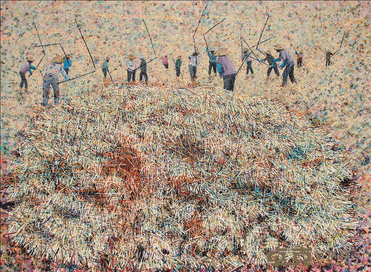 《农事诗：清明2013》 陈玲洁 190×260cm 2013年 布面油画