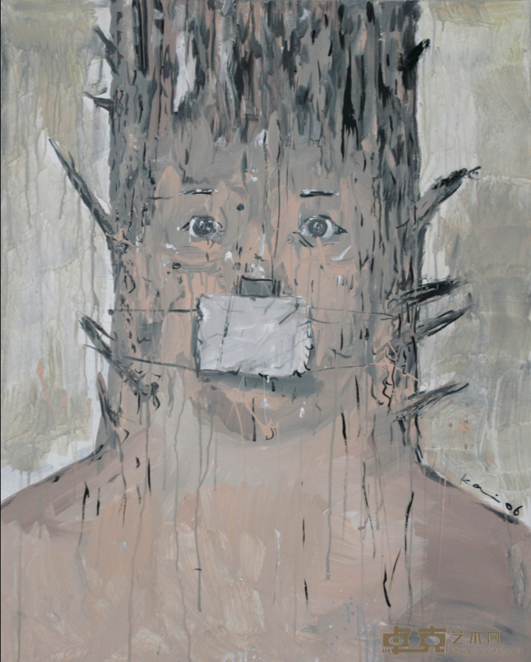 《NSJ-1-32 树no.1》 李继开 100x80cm 2006年 布面丙烯 Acrylic on Canvas