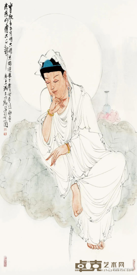 《水月观音》 吕少卿 100x50cm 设色纸本
