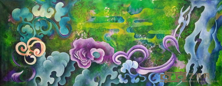《雾之彩色》 弗朗索瓦.伊萨利 170x430cm 2019-2020年 布面丙烯