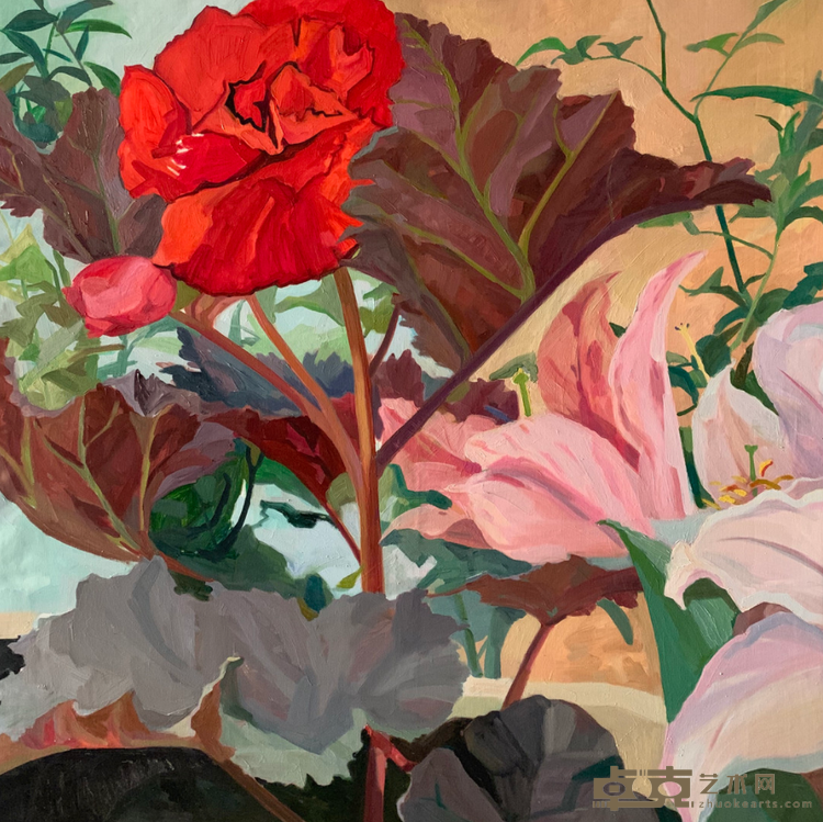 《红肥绿瘦》 孔阅欣 150x150cm 2020年 布面油画