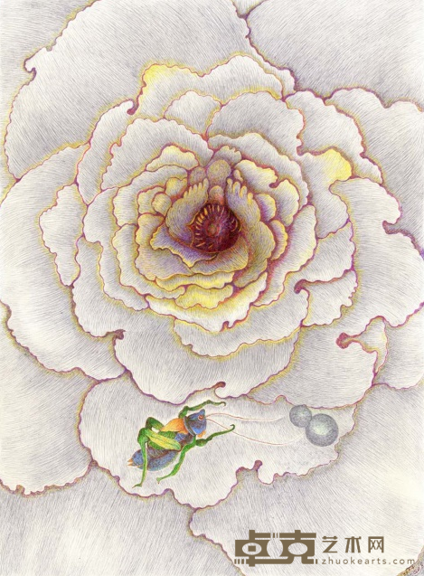 《露珠》 琳子 53x28cm 2020年 纸本
