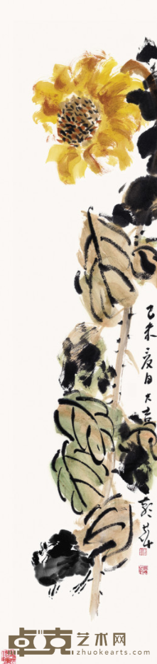 《向阳花》 冯朝辉 34x138cm 2015年 镜心纸本设色