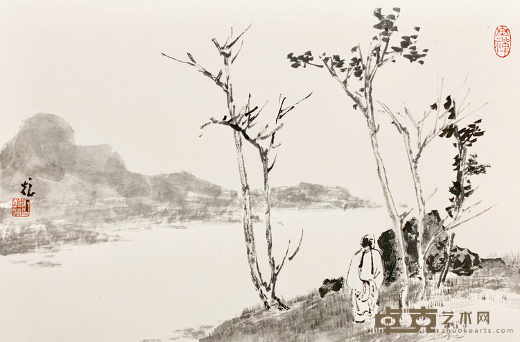 《清远》 冯朝辉 22x33cm 2019年 镜心纸本水墨