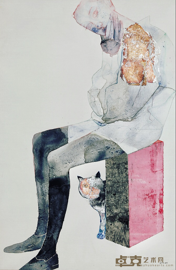 《消失的边界》2 王玉华 100x150cm 2019年 布上矿物色