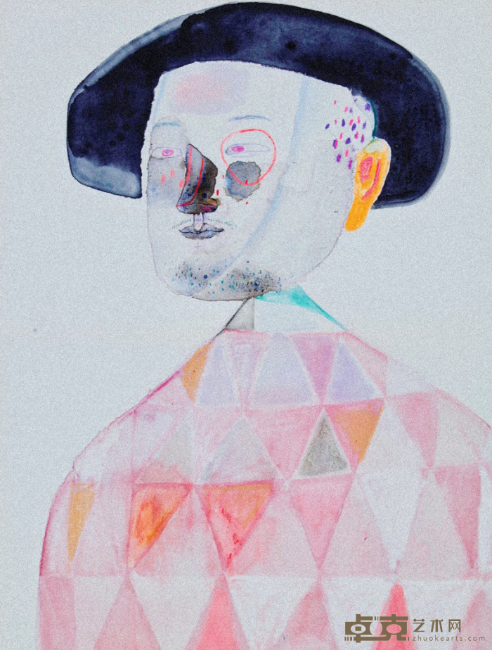 《消失的边界》1 王玉华 60x80cm 2020年 布上矿物色