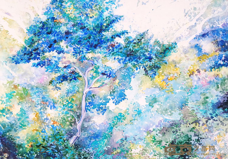 《玫瑰山谷中的树》 惜童Arolikya 40x56cm 2016 纸本水彩