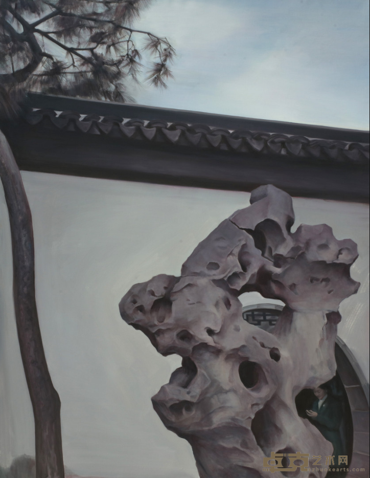 《太湖石》 肖丰 180x140cm 2019年 布面油画