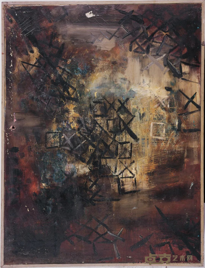 《破祭》 丁乙 123×93cm 1985 布面油画