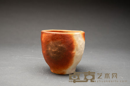 当代 张驷 柴烧曙光红 茶盏 张驷 直径8cm，高8cm，底径5cm 2020 柴烧陶艺