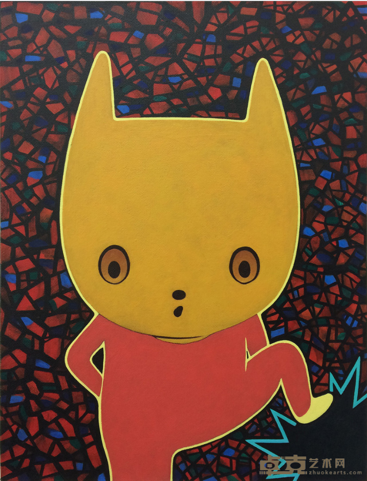 《Broken Red》 小林 麻衣子 Maiko KOBAYASHI 60x80x4cm 2018年 Acrylic on Canvas