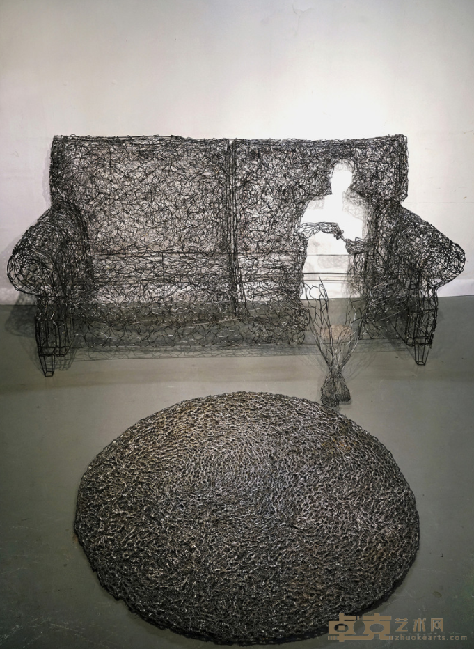 《守望的身影1#》 王轶男 225x100x120cm 2018年 不锈钢、铁丝