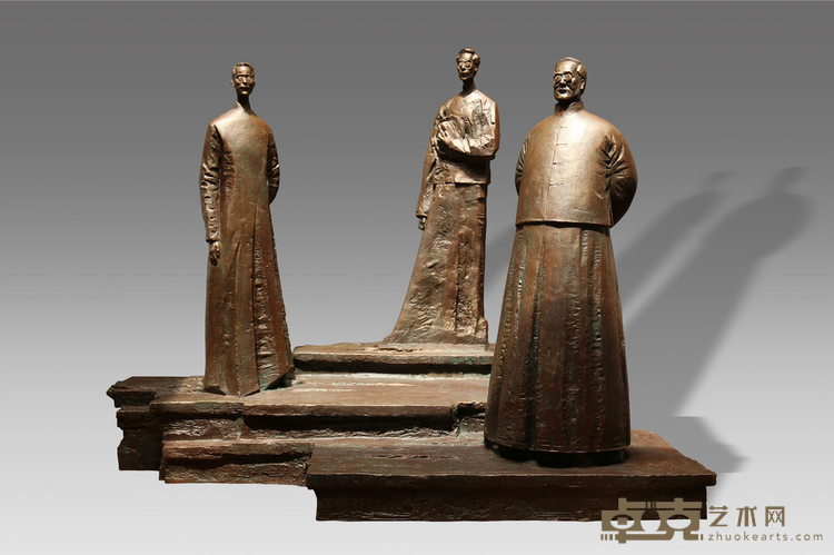 《先生风骨—西南联大三位校长》 王浩 110x50x100cm 2019年 铸铜