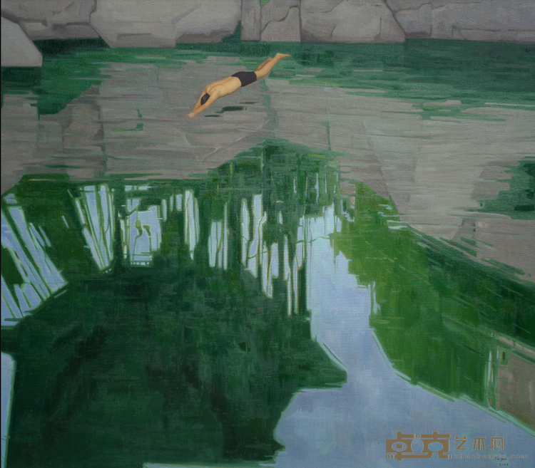 试水 杨金玉 140cm×160cm 2017 布面油彩