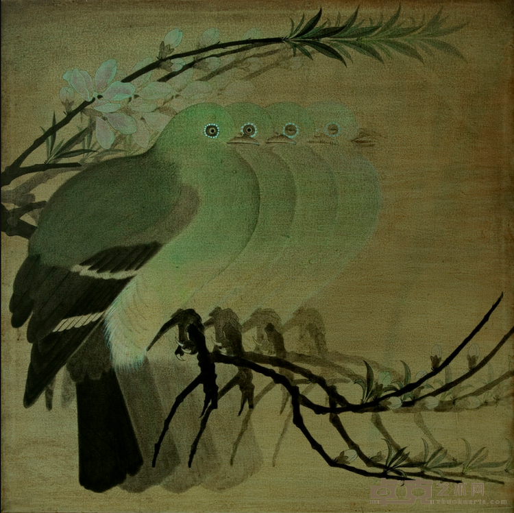 喋喋不休no.1，关于赵佶的宠物 郝建涛 85×85cm， 2011 布面丙烯