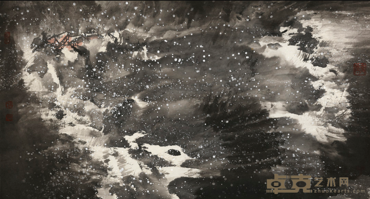 《水墨山水》 童和平 98.7x53.2cm 2005年